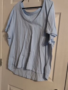 GAP Light Blue V-Neck Short Sleeve Tee